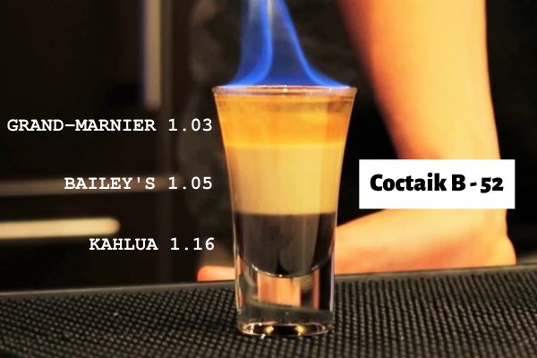 hình ảnh các lớp phân tầng của cocktail b52